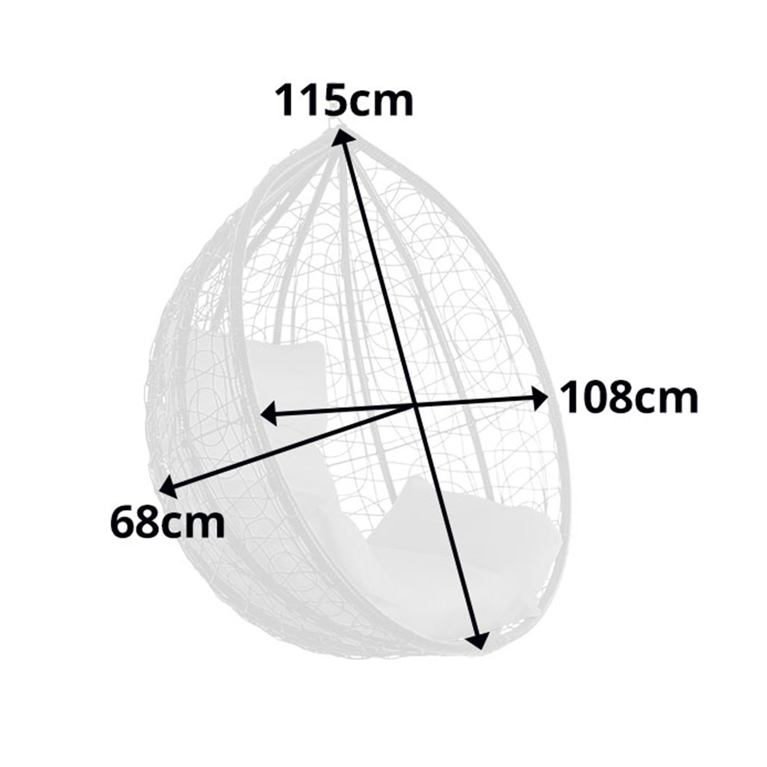 Wymiary: szerokość kosza: 108cm, wysokość kosza: 115cm, głębokość kosza: 68cm