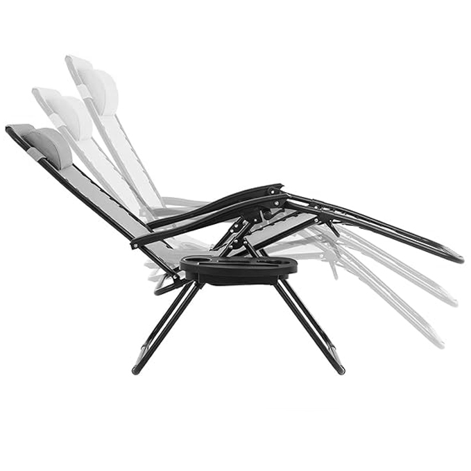 Płynna regulacja pozycji leżaka, od siedzącej do niemal poziomej, co pozwala na przyjęcie pozycji zero grawitacji odciążającej kręgosłup. 