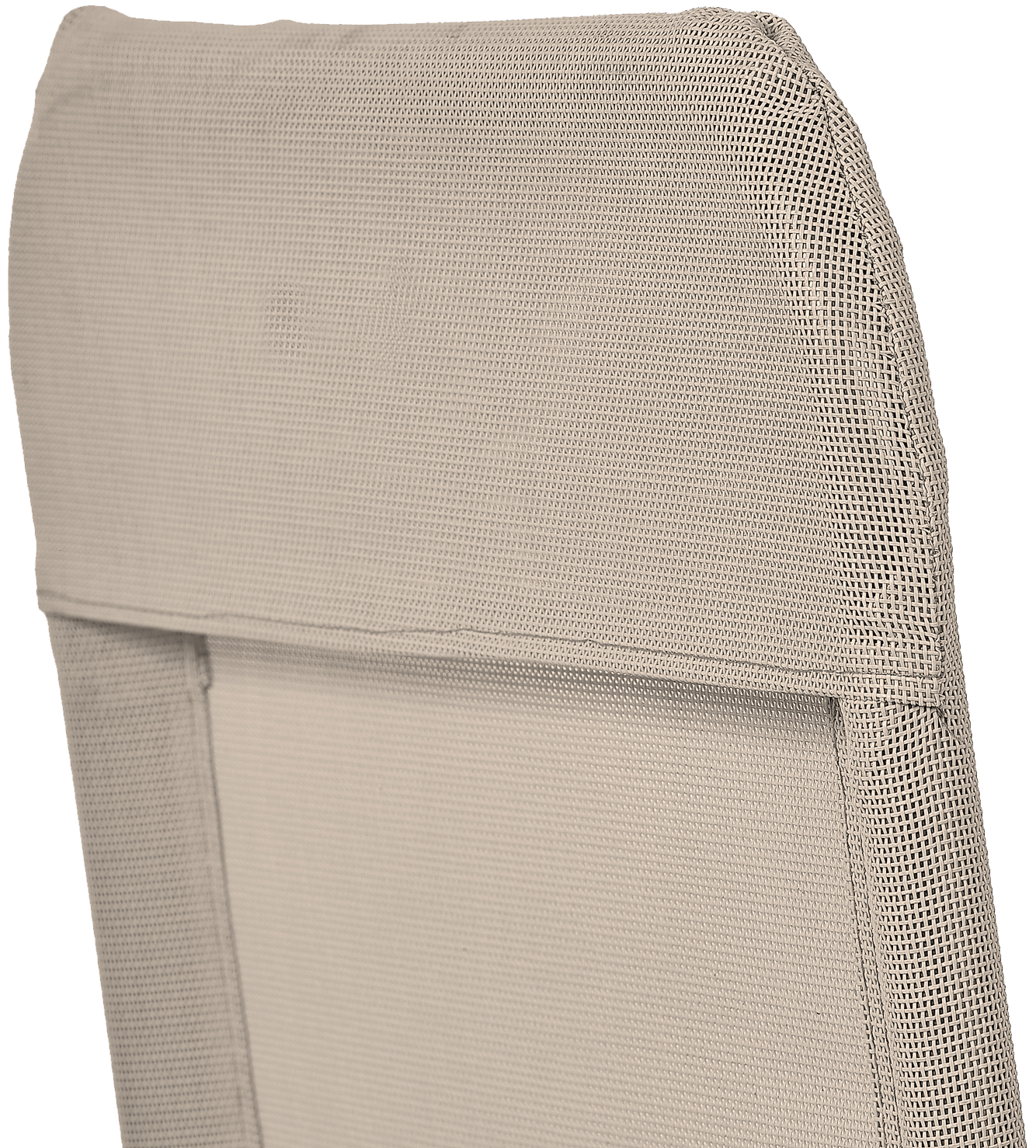 Wykonany z materiału, odpornego na wodę i zabrudzenia, łatwego w konserwacji - zbliżenie na teksturę materiału.