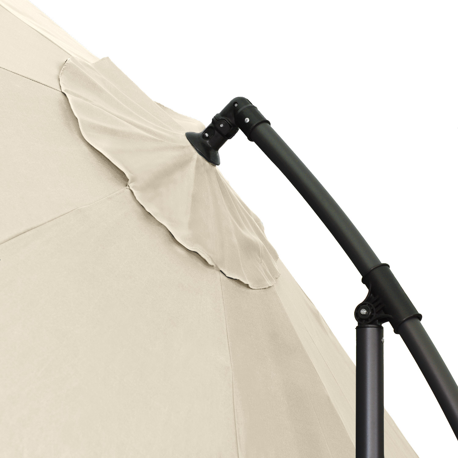 Połączenie masztu bocznego (ramienia) z czaszą parasola.