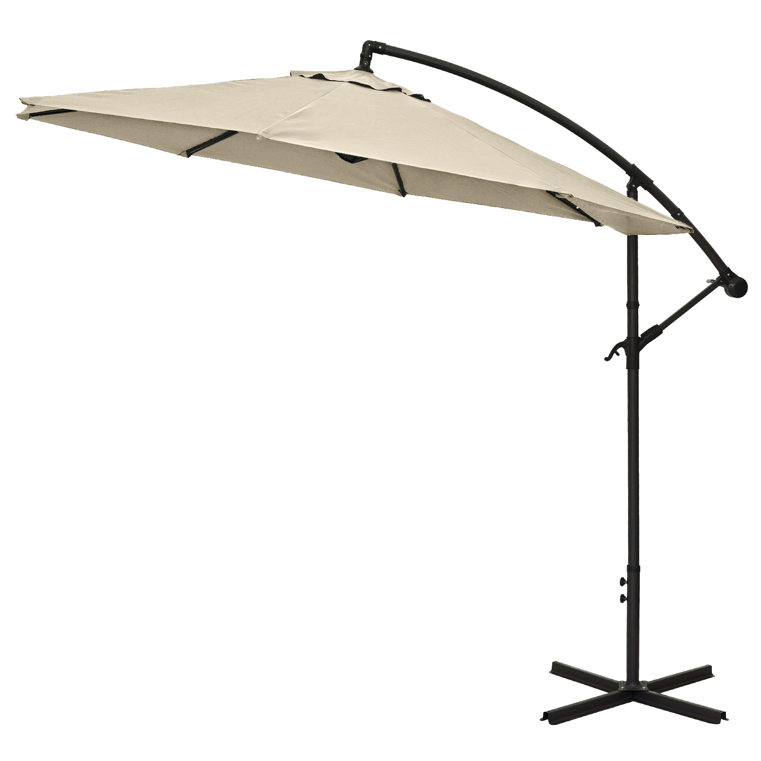 Parasol ogrodowy boczny, rozłożony na białym tle - ujęcie nr 1