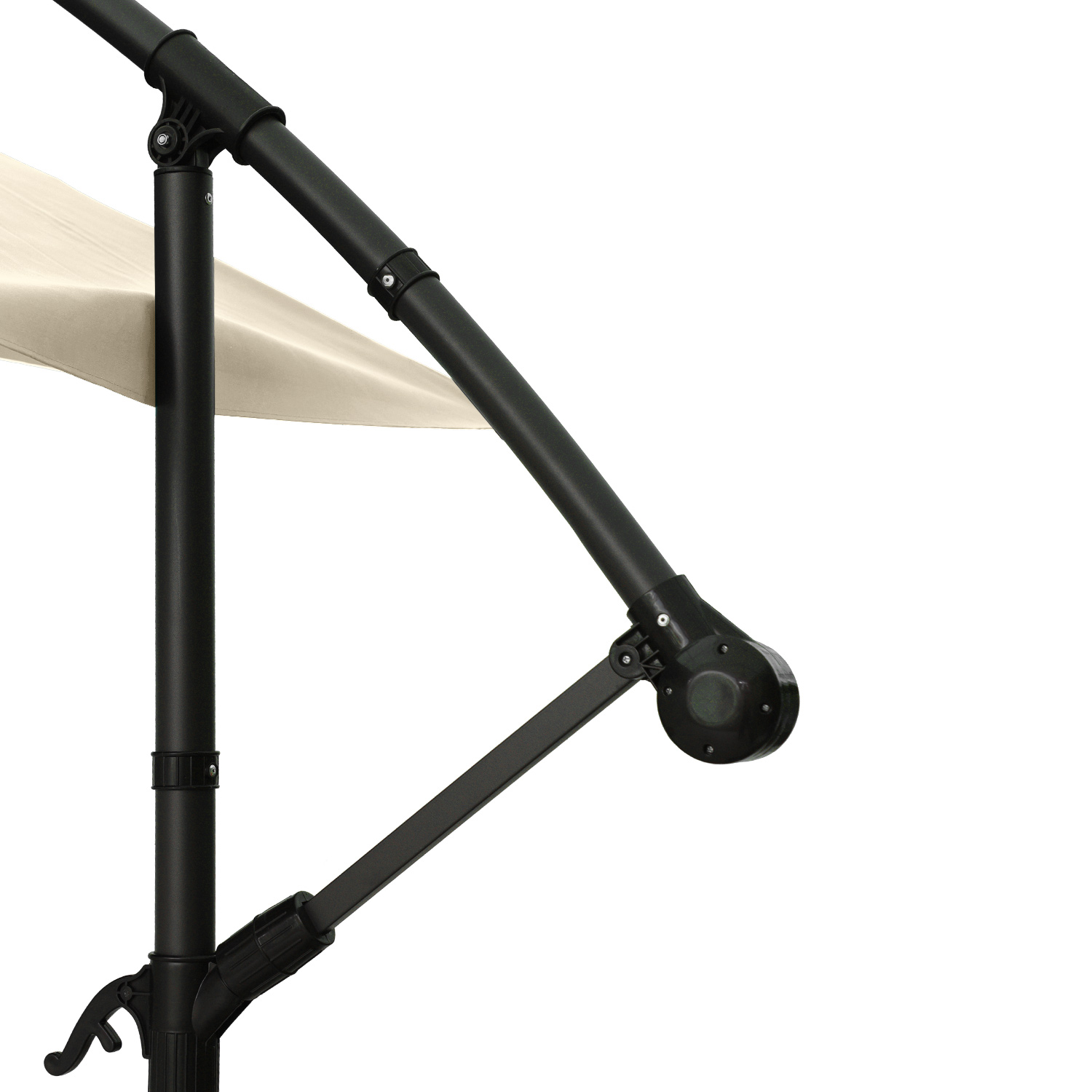 Ramię wysięgnikowe wraz z mechanizmem regulacji kąta nachylenia lub składania czaszy parasola. 