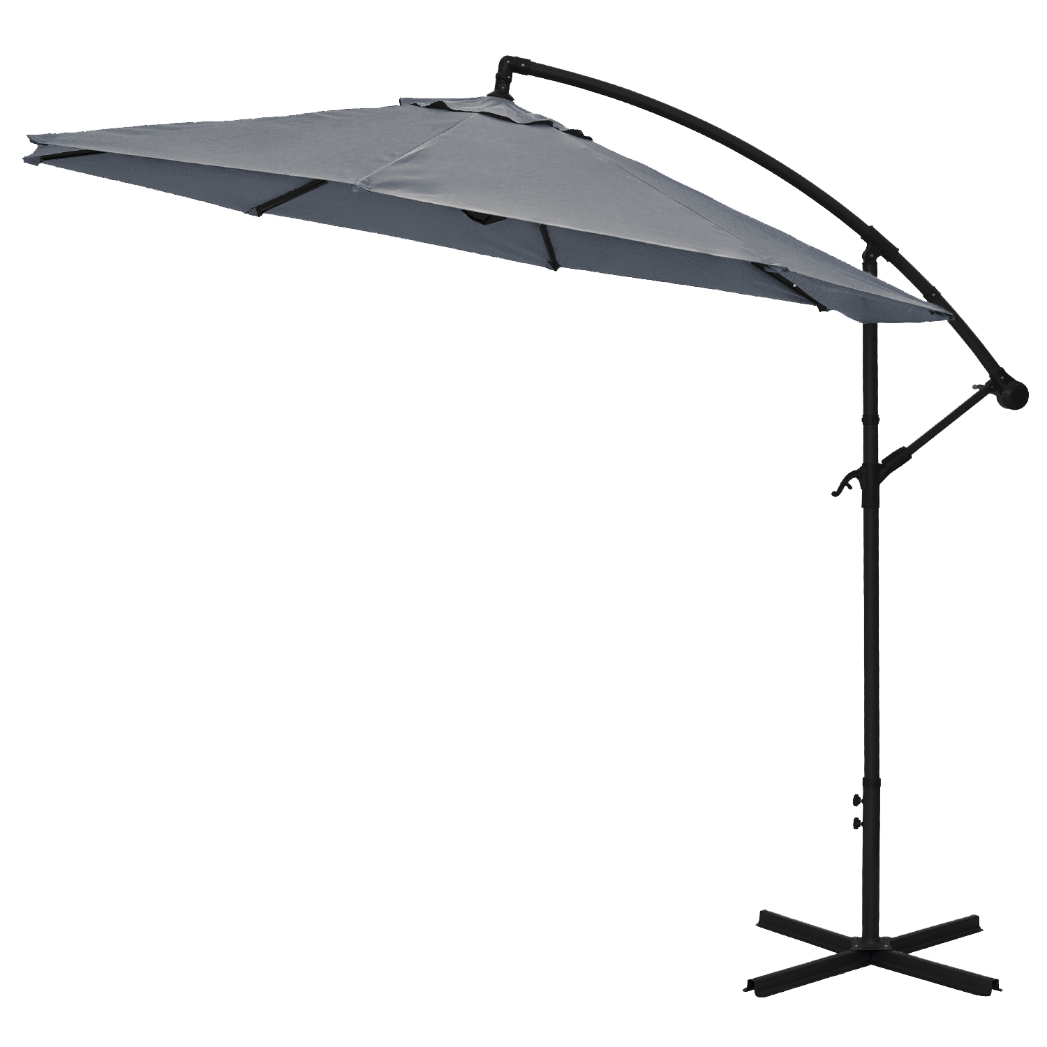 Parasol ogrodowy boczny, rozłożony na białym tle - ujęcie nr 1